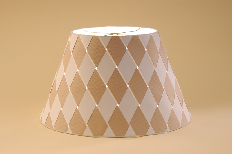 Two color woven paper shade