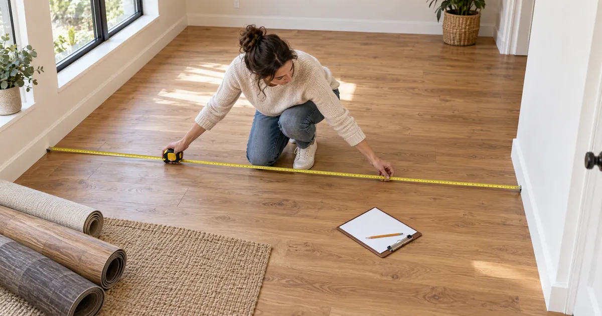 Measuring a room for new flooring layout